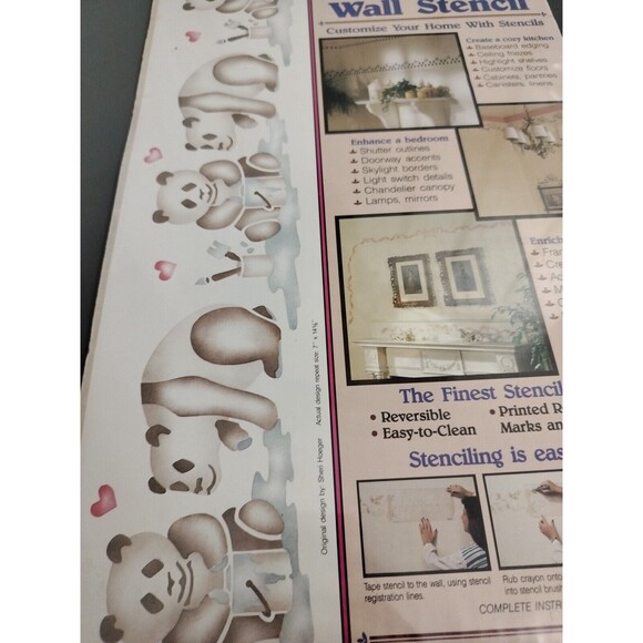 Vintage 1990 Stencil Decor Pre-Cut Wall Stencils #26619 Painting Pandas Nursery - Picture 9 of 9